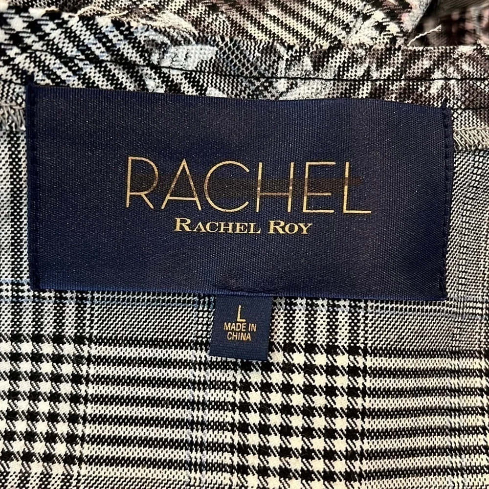 Rachel Roy Baldwin Floral Check Bomber Jacket Size Large - Picture 12 of 16